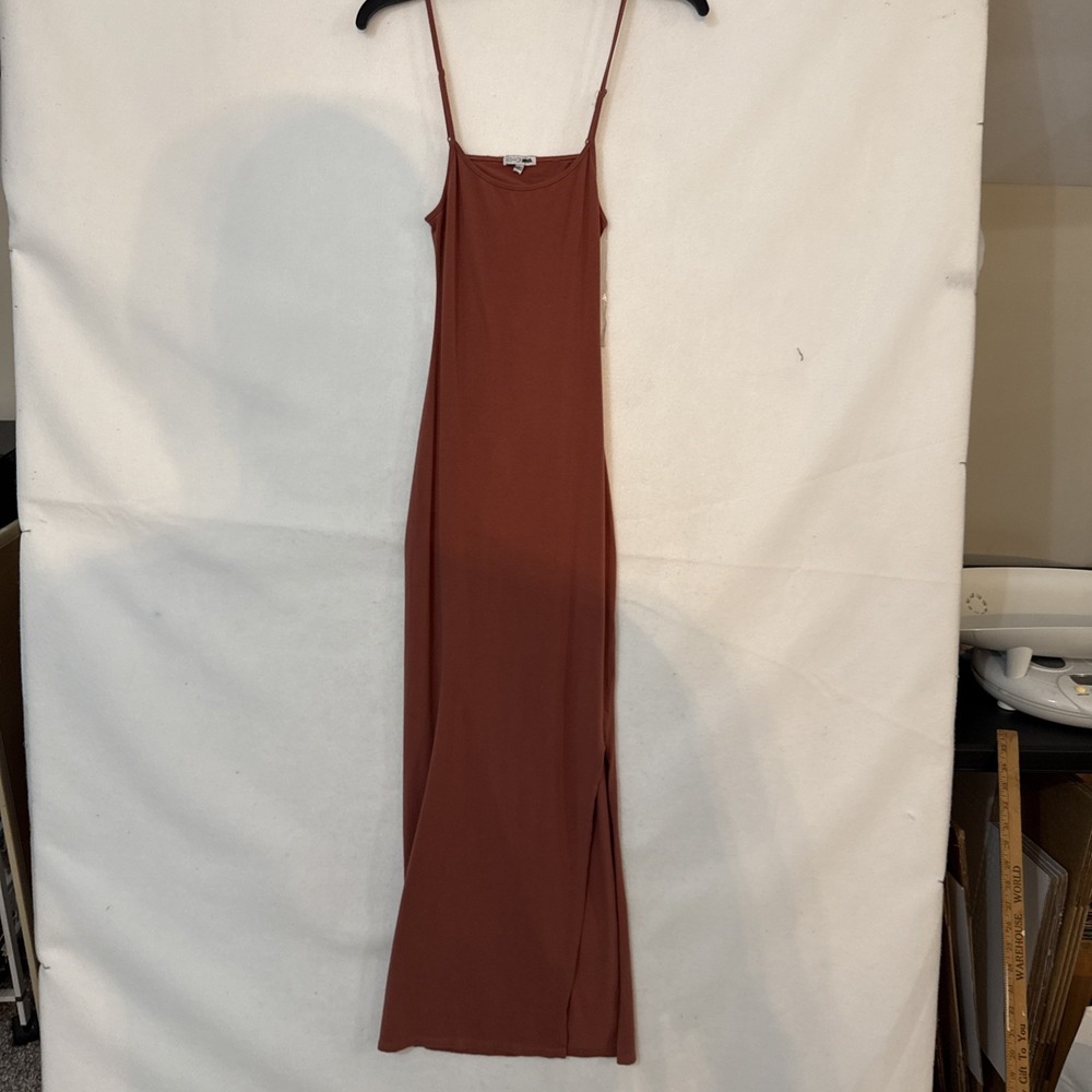 FashionNova Backless Maxi Dress - Size Small Slit Mauve Pink